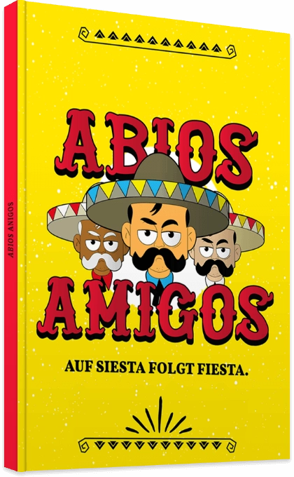 Abibuch als A5 Hardcover im Design Abios Amigos