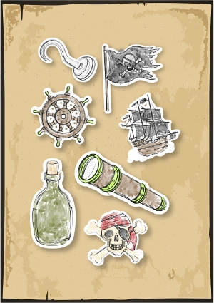 Grafiken zum Abibuch-Motto Pirates of the Carabian