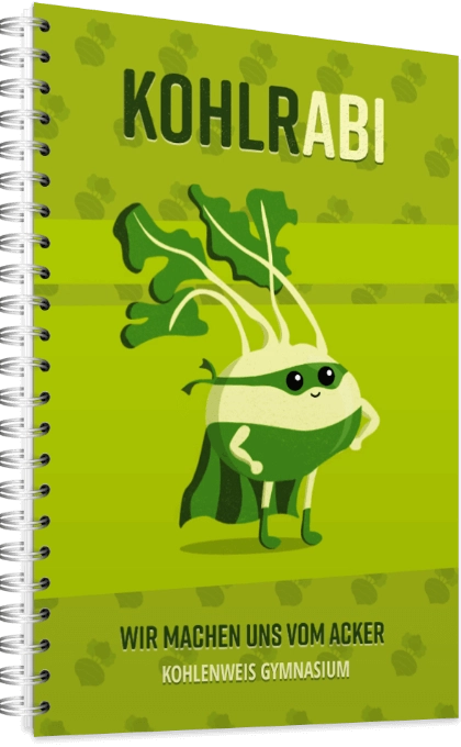 Abibuch als A4 Ringbuch im Design Kohlrabi