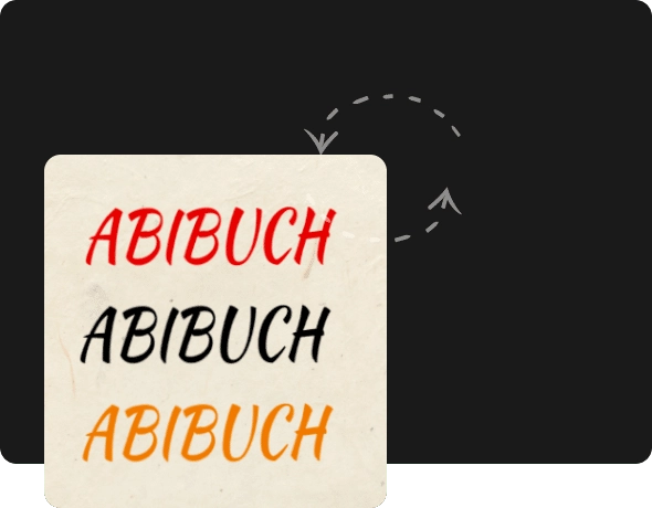Abibuch Tipps - Kontrastreiche Farben für Schriften