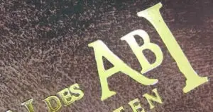 Goldprägung auf Hardcover